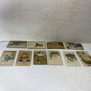 Lot of 10 Antique Early 1900's Christmas Postcards In‎ Protected Sleeves